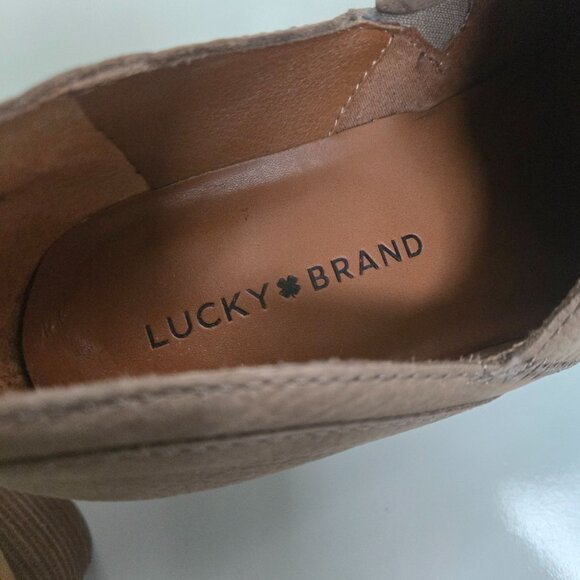 Lucky Brand Vennia Taupe Leather Ankle Bootie Size 9.5M/41 - Picture 8 of 9